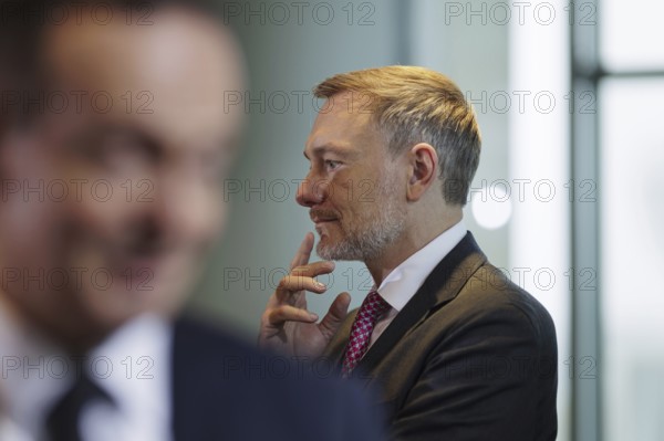 In the foreground: Volker Wissing (FDP), Federal Minister of Transport and Digital Affairs and Christian Lindner (FDP), Federal Minister of Finance, in the Cabinet, Cabinet meeting, Berlin, 6 November 2024