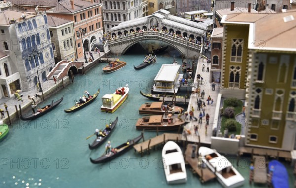 The Venice Rialto Bridge in Miniatur Wunderland Hamburg, Germany, Europe