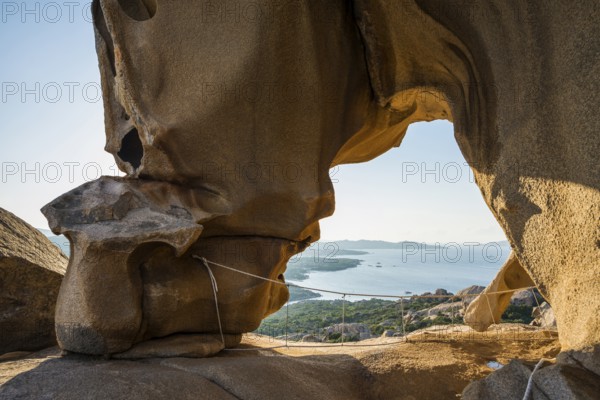 Bizarre granite rocks, Roccia dell Orso, sunset, Capo d'Orso, Palau, Costa Smeralda, Sardinia, Italy, Oceania