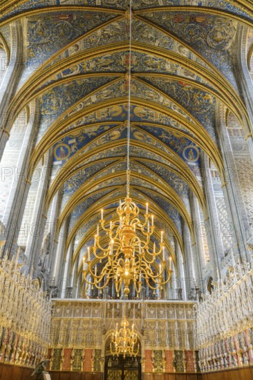 Choir and rood screen in St Cecilia's Cathedral, Albi, Département Tarn, France, Europe