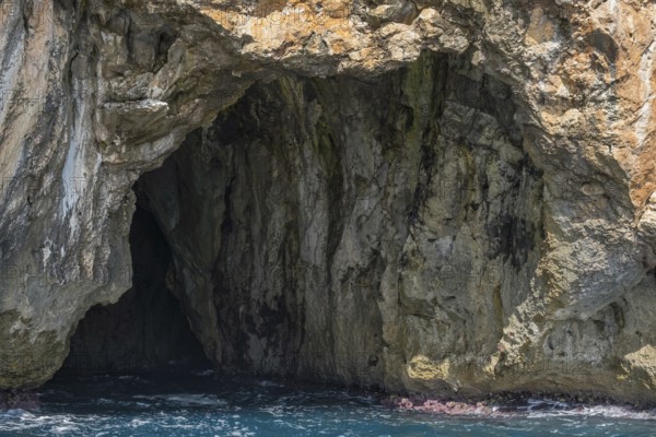 Sea cave on the coast of Santa Maria di Leuca, Apulia, Salento, Italy, Europe