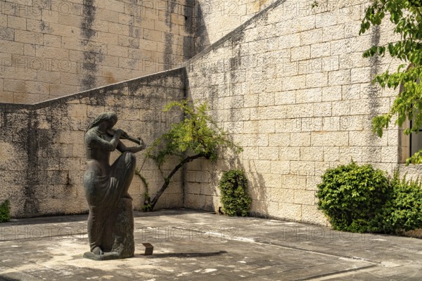 Sculpture in the courtyard of the MOMAD Museum of Modern Art in Dubrovnik, Croatia, Europe