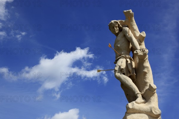 Banat, Timisoara, Timisoara, Old Town, part of the Trinity Column or Plague Column at Piata Unirii, Unification Square, Cathedral Square, Romania, Europe