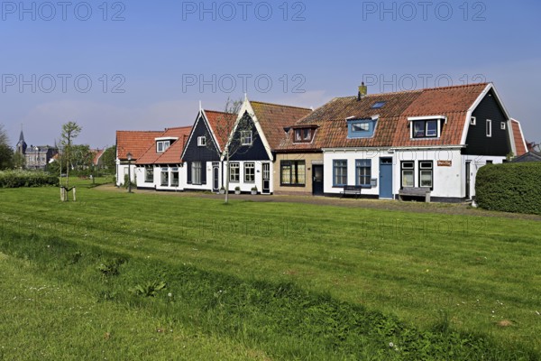 Typical row of houses, Oudeschild, Texel, Holland, Netherlands