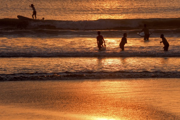 Beach of Kuta at sunset, Bali, Indonesia, Asia