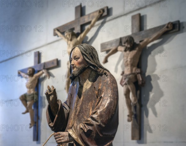 Palmesel, detail Chistus, wooden figure from around 1520, Diözesan Museum, Rottenburg, Baden-Württemberg, Germany, Europe