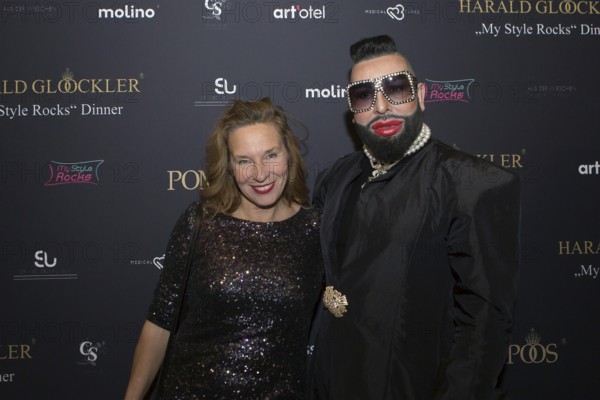 Harald Glööckler, Anja Gockel at the Harald Glööckler with designer Anja Gockel at the My Style Rocks Dinner in Berlin's Ermelerhaus on 29 January 2025