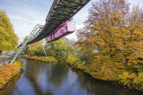 Wuppertal suspension railway, elevated railway, landmark of Wuppertal, Wuppertal, Bergisches Land, North Rhine-Westphalia, Germany, Europe