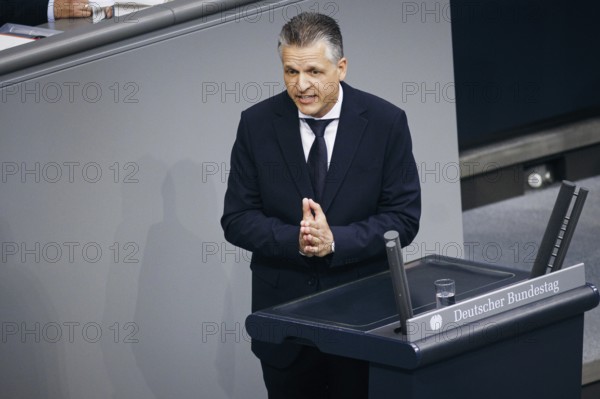 Thorsten Frei, CDU/CSU recorded during a speech on the topic of internal security in the German Bundestag in Berlin, 12/09/2024