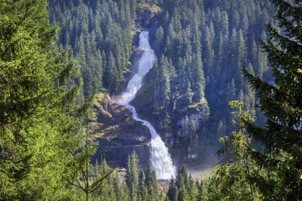 Krimml Waterfalls, the highest in Austria with a drop of 385 metres, Krimml, Krimml Achental, Hohe Tauern National Park, Pinzgau, Salzburg province, Austria, Europe
