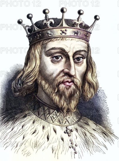 Henry II (1138-89) was King of England from 1154. First Plantagenet king of England. Wood engraving, Historical, digitally restored reproduction from a 19th century original, Record date not stated