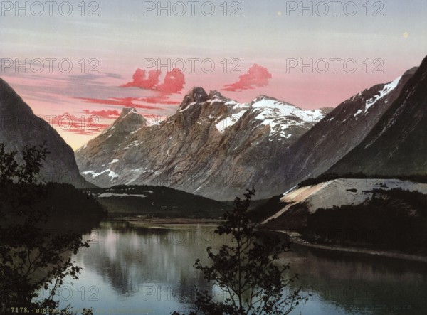 Kongen og Dronningen, Bispen, Norway, View from 1885, Historical, digitally restored reproduction from a 19th century original, Record date not stated, Europe