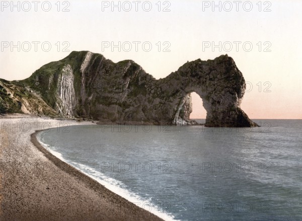 Durdle Door, Lulworth, England / England, Historic, digitally restored reproduction from a 19th century original, 1880, Record date not stated