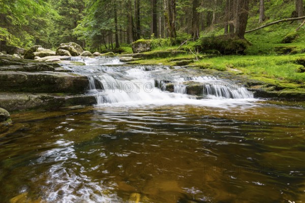 Mummelfall, Mummel waterfall near Harrachsdorf in the Giant Mountains, Czech Republic, Europe
