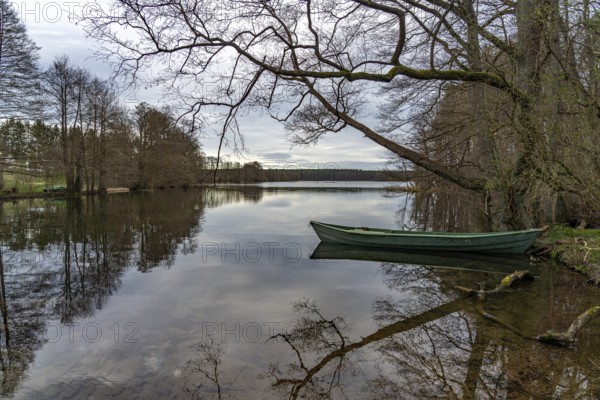 Lake Krüselinsee, Mecklenburg Lake District, Mecklenburg-Western Pomerania, Germany, Europe
