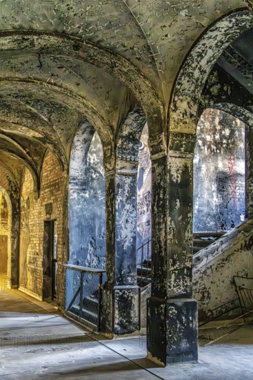 Interior view, former Alpine house on the historic site of the tuberculosis sanatorium in Beelitz, Brandenburg, Germany, Europe