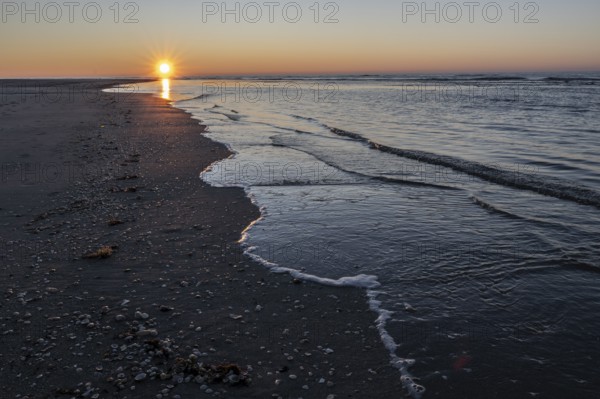 Sunset on the North Sea, Amrum, Schleswig-Holstein, Germany, Europe