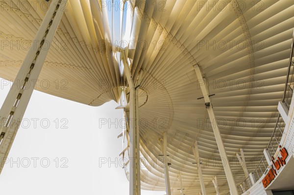Lamellar roofing of the Mutrah fish market, Muscat, Arabian Peninsula, Sultanate of Oman