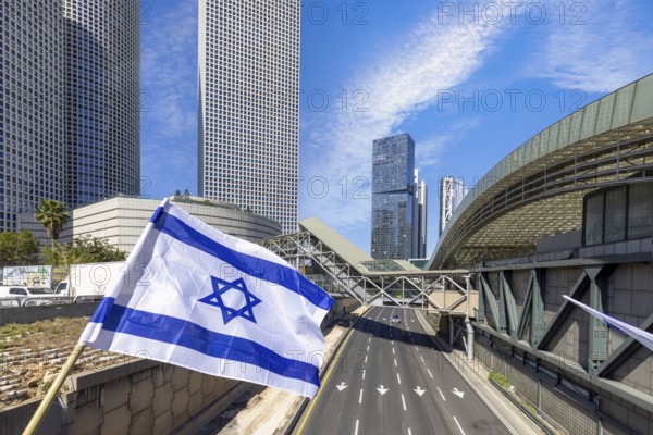Israel, Tel Aviv financial business district skyline with and high tech offices, Asia