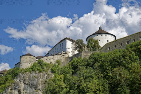 View of the medieval Kufstein Fortress on the River Inn, Kufstein, Tyrol, Austria, Europe