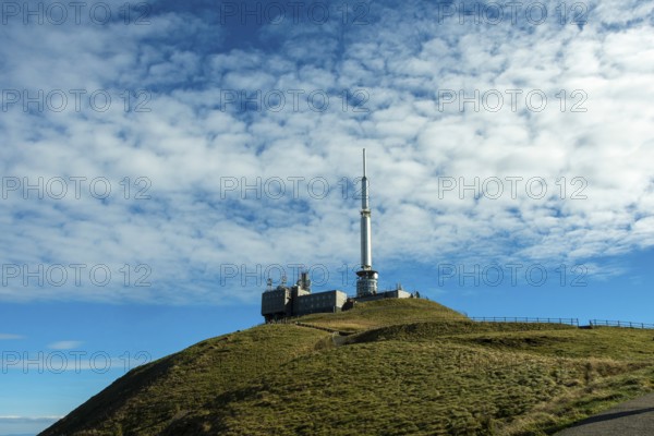 Auvergne Volcanoes Regional Natural Park.TDF antenna at the top of Puy de Dome, Puy de Dome department, Auvergne Rhone Alpes, France, Europe