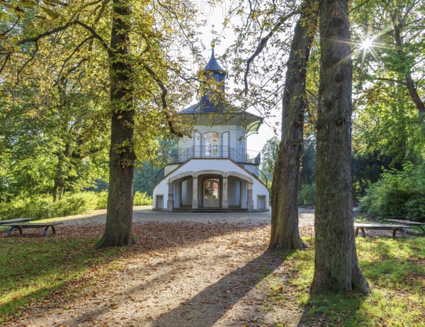 Teahouse in Planitz Castle Park, Zwickau, Saxony, Germany, Europe