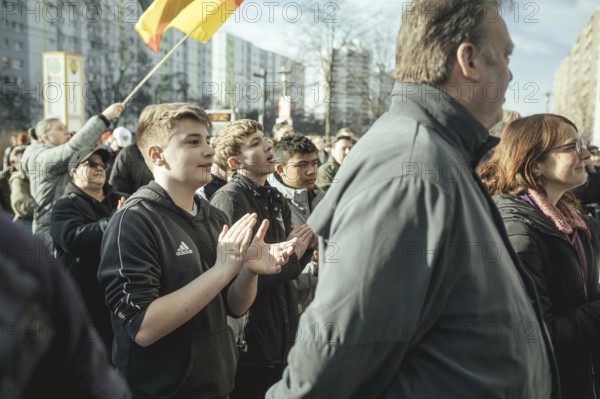 Demonstrators at the final rally of Beatrix von Storch and the AfD in the Bundestag election campaign in Lichtenberg, Berlin, Germany, Europe