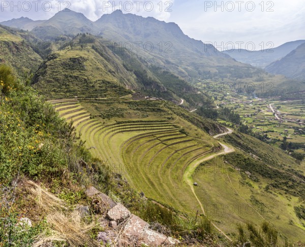 Inca complex at Pisac, Sacred Valley of the Incas, Cusco, Peru, South America