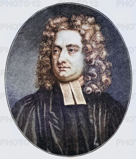 Dean Swift, also Jonathon Swift, pseudonym Isaac Bickerstaff, 1667-1745, Anglo-Irish author, Historical, digitally restored reproduction from a 19th century original, Record date not stated