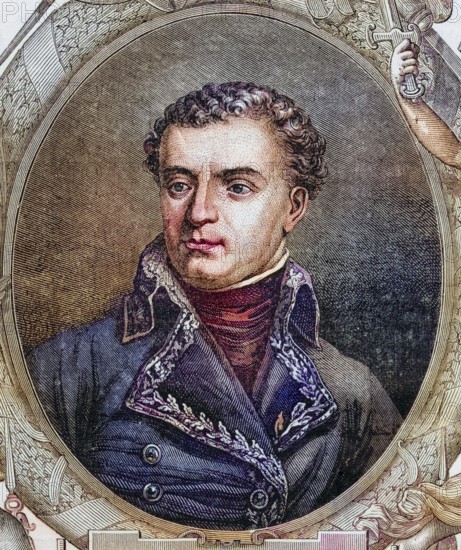 Dominique-Catherine Perignon, Marquis de Perignon, 1754-1818.General and Marshal of France, Historical, digitally restored reproduction from a 19th century original, Record date not stated