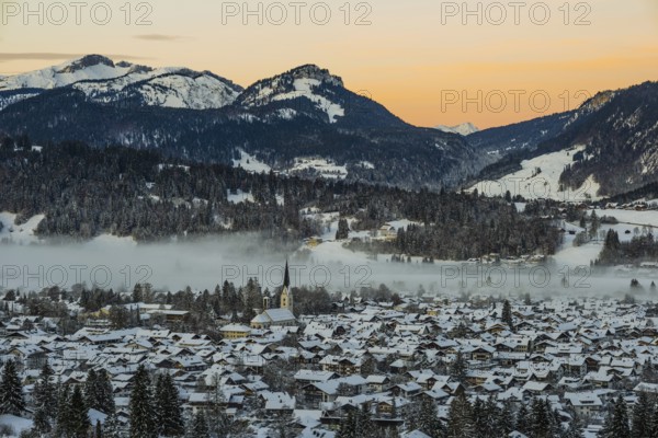 Winter in Oberstdorf, Oberallgäu, Allgäu Alps, Allgäu, Bavaria, Germany, Europe