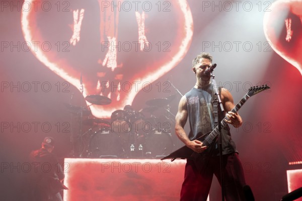 Matthew Tuck from Bullet For My Valentine live on The Poisoned Ascendancy EU Tour 2025 Celebrating the 20th Anniversary of the Iconic Albums, Playing Them in Full at the Max-Schmeling-Halle in Berlin on 14/02/2025
