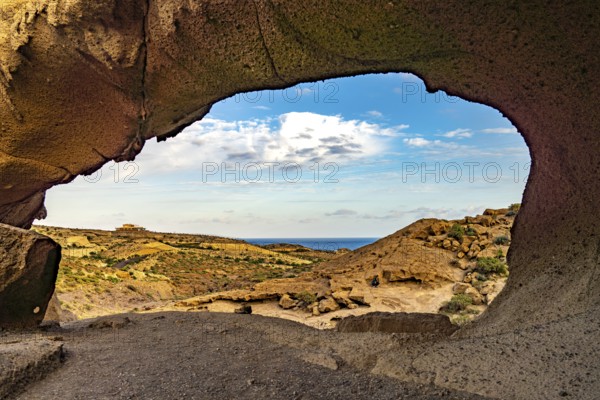 Arco de Tajao rock arch near San Miguel de Tajao, Tenerife, Canary Islands, Spain, Europe