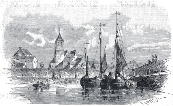 Blankenberge on the North Sea coast, around 1900, Flanders, Belgium, reproduction of an original, historical, Europe