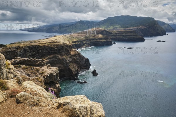 Madeira Island scenic rugged landscape view from Ponta do Sao Lourenco cape. Madeira, Portugal, Europe
