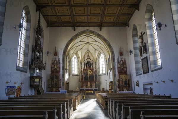 Catholic parish church of St Johannes Baptist, interior view, Oberstdorf, Oberallgäu, Allgäu, Bavaria, Germany, Europe