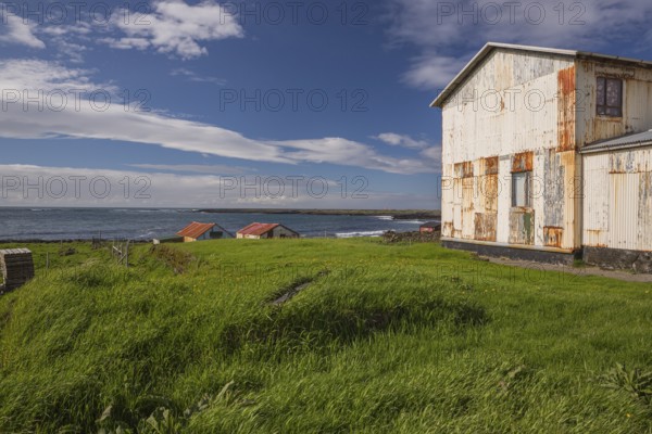 Farmhouse east of Grindavik, located on Reykjanes headland on the southwestern tip of Reykjanesskagi in SW Iceland