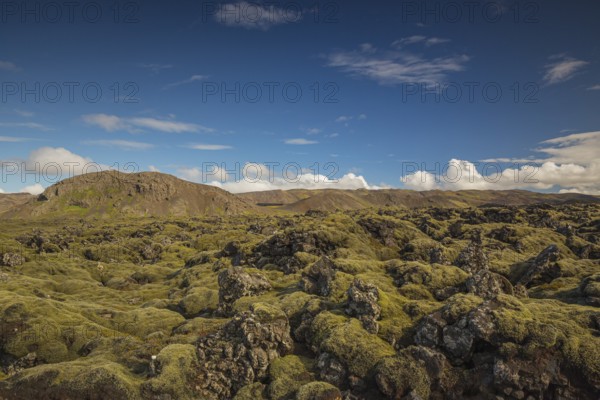 Lavafield Ögmundarhraun near Grindavik, located on Reykjanes headland on the southwestern tip of Reykjanesskagi in SW Iceland