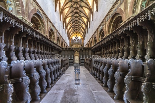 Choir in the interior of the monastery church, Maulbronn Monastery, Maulbronn, Baden-Württemberg, Germany, Europe