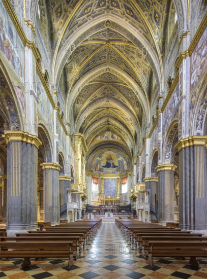 View of the main altar in the Cathedral of Santa Maria Assunta, Cremona, Province of Cremona, Italy, Europe