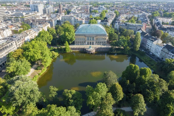 K21, Staendehaus and Kaiserteich Pond in Düsseldorf, Parliament of North Rhine-Westphalia untill 1998, Germany, North Rhine Westphalia, Düsseldorf, Europe