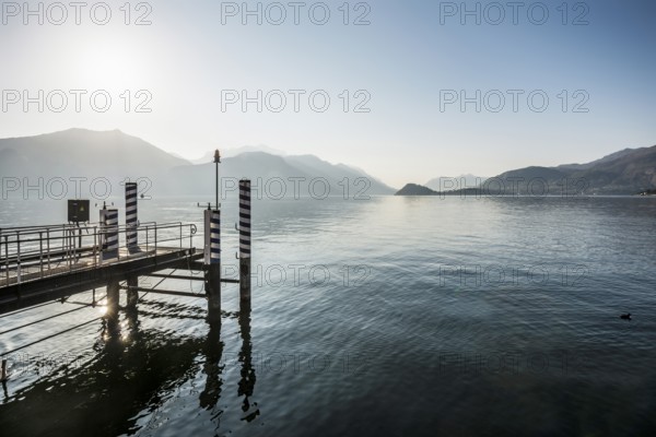 Lake promenade, morning mood, spring, Menaggio, Como province, Lake Como, Lago di Como, Lombardy, Italy, Europe