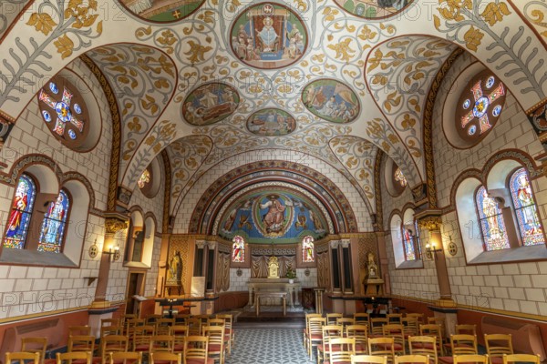 Interior of the Saint-Léon IX chapel in Eguisheim, Alsace, France, Europe