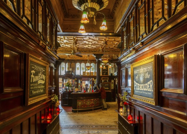 Grade 1 listed interior of the Philharmonic Dining Rooms public house, Hope Street, Liverpool, England, UK