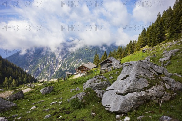 Angerkaralm, Russbach, Gamsfeld, Osterhorn group, Salzkammergut, Salzburg province, Austria, Europe