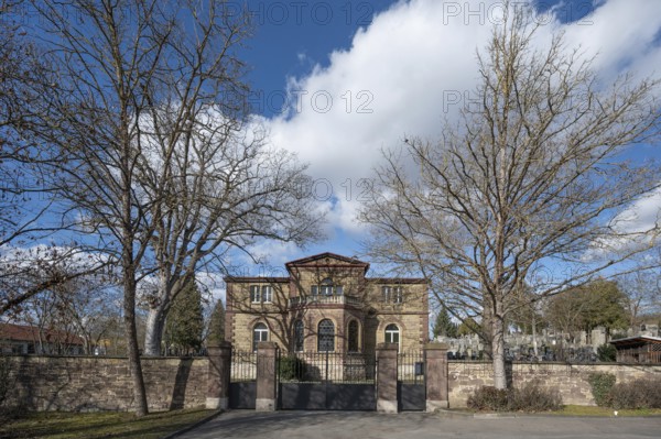 Cemetery house at the entrance to the Israeli cemetery, inaugurated in 1882, Werner-von Siemens Str. 2, Würzburg, Lower Franconia, Bavaria, Germany, Europe