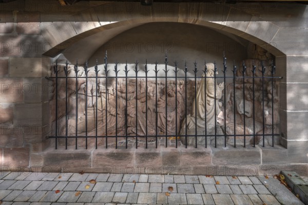 Depiction of the Mount of Olives at the Church of St Nicholas and St Ulrich, Kirchenberg 15, Nuremberg-Mögeldorf, Middle Franconia, Bavaria, Germany, Europe