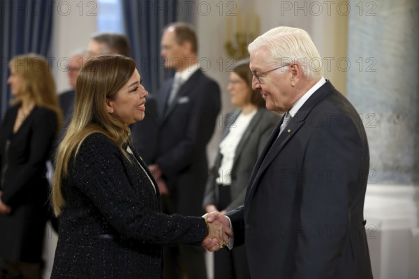 Florencia Vilanova de von Oehsen El Salvador is received by Frank-Walter Steinmeier (President of the Federal Republic of Germany) in front of the Federal President's New Year's Reception at Bellevue Palace, Berlin 14 January 2025