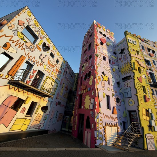 Happy Rizzi House, designed by the artist James Rizzi in pop art paintings, detail, Braunschweig, Lower Saxony, Germany, Europe