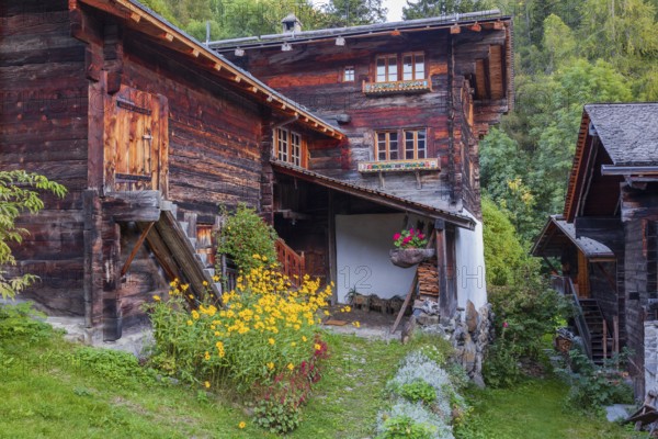 Farmhouse, Historic village of Mühlebach, Valais, Switzerland, Europe